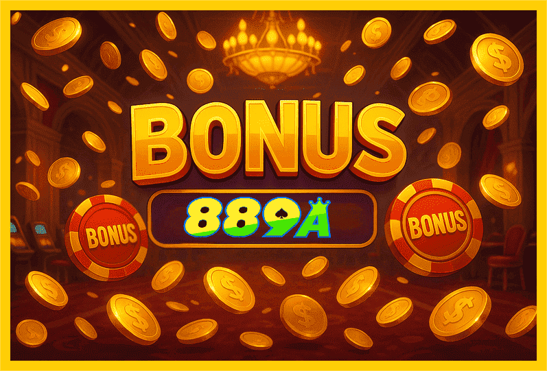Imagem promovendo bônus 889A com recompensas imperdíveis.